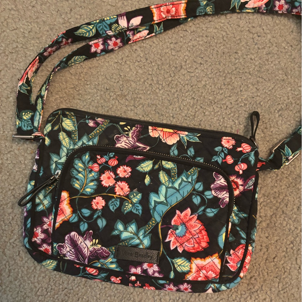 Vera Bradley Black Floral Crossbody Bag